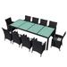 vidaXL Patio Dining Set Patio Table and Rattan Chair Outdoor Furniture Set