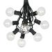 Novelty Lights 100 Foot G40 Outdoor Globe Patio String Lights - Set of 125 G40 Clear Bulbs Black