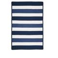 Colonial Mills 2 x 10 Blue and White Handmade Rectangular Striped Runner Rug