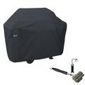 Classic Accessories Water-Resistant 64 Inch BBQ Grill Cover with Coiled Grill Brush & Magnetic LED Light