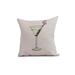 Simply Daisy 20 x 20 Martini Glass Flamingo Geometric Print Outdoor Pillow Pink