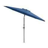 CorLiving 10 Foot Wind Resistant Patio Umbrella Outdoor Parasol with Crank Tilt Round Market Umbrella for Patio Umbrella with Crank Tilt Umbrella Outdoor Umbrella Cobalt Blue