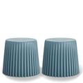 Homelala - Set of 2 Blue Multi-functional Furniture Armless Side Dining Chair Stool - End Table