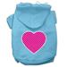 Mirage Pet 62-101 MDBBL Pink Swiss Dot Heart Screen Print Pet Hoodie Baby Blue - Medium