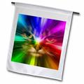 3dRose Domestic Cat Surrounded With A Rainbow Of Colors - Garden Flag 12 by 18-inch