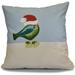 Simply Daisy 16 x 16 Merry Christmas Bird Animal Print Outdoor Pillow