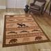 Brown Moose with Fish Print Cabin Outdoor Wildlife Animal Area Rug (5 2 x 7 2 )