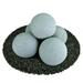 Pewter Gray Ceramic Fire Balls | 6 Set of 5