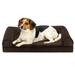 FurHaven Pet Products Faux Fleece & Chenille Orthopedic Sofa Pet Bed for Dogs & Cats - Coffee Medium