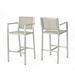 Tammy Coral Outdoor 29.50 Inch Barstools with Rust-Proof Aluminum Frame Set of 2 Grey Mesh and Silver