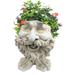 Homestyles Antique White Ole Salty the Muggly Face Humorous Statue Planter Pot