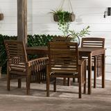Walker Edison Outdoor Patio Dining Set 5 Piece Multiple Colors and Styles