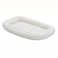 Midwest QuietTime Double Bolster Dog Bed & Crate Mat White 22