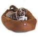 Majestic Pet Faux Suede Bagel Pet Bed for Dogs Calming Dog Bed Washable Extra Large Rust