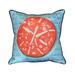 Coral Sand Dollar Blue Large Indoor/Outdoor Pillow 18x18