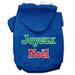 Mirage Pet 62-25-10 XSBL Joyeux Noel Screen Print Pet Hoodie Blue - Extra Small