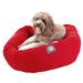 Majestic Pet Sherpa Poly/Cotton Bagel Pet Bed for Dogs Calming Dog Bed Washable Medium Red