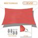 Sunshades Depot 9 x 10 Sun Shade Sail Rectangle 180 GSM HDPE Permeable Curved Edge Canopy Red Custom Size Available Commercial Grade Standard