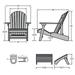 Highwood 3pc King Hamilton Folding & Reclining Adirondack Set with 1 Folding Ottoman and 1 Cup Holder