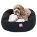 Majestic Pet Sherpa Poly/Cotton Bagel Pet Bed for Dogs Calming Dog Bed Washable Medium Black