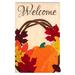 Evergreen Welcome Wreath Autumn Applique Garden Flag 18 by 12 Inch