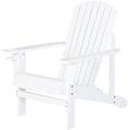 Outsunny Wooden Adirondack Chair Outdoor Patio Lawn Chair with Cup Holder White