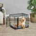 MidWest Homes for Pets Newly Enhanced LifeStages 24 Double Door Folding Metal Dog Crate with Divider Panel Floor Protecting Feet Leak-Proof Dog Pan 1624DD 24L x 18W x 19H Inches Small Dog Breed