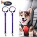 Spencer 2 Pack Dog Car Safety Seat Belt Strap Car Headrest Restraint Adjustable Nylon Fabric Dog Lead Vehicle Seatbelts Harness Purple