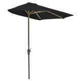 Blue Star OFF-THE-WALL BRELLA Sunbrella Half Umbrella 9 -Width Black Canopy