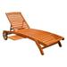 International Caravan Royal Tahiti Outdoor Wood Chaise Lounge with Wheels