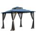 Garden Winds Replacement Canopy Top Cover for the Bamboo Look Gazebo -Standard 350 - Cabana Blue