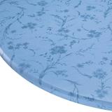 Floral Swirl Elasticized Table Cover-45 -56 dia. Round-Blue