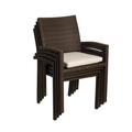 Outdoor Living and Style 4-Piece Brown Liberty Wicker Patio Armchair Set 35 - Off-White Cushions