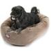 Majestic Pet Faux Suede Bagel Pet Bed for Dogs Calming Dog Bed Washable Small Stone