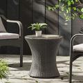 Beasley Wicker Outdoor Accent Table Grey