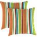 Jordan Manufacturing 16 x 16 Covert Breeze Multicolor Stripe Square Outdoor Throw Pillow (2 Pack)