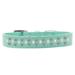 Mirage Pet Products616-2 AQ-20 Sprinkles Pearl & AB Crystals Dog Collar Aqua - Size 20