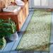 SAFAVIEH Courtyard Nanda Floral Indoor/Outdoor Runner Rug 2 3 x 6 7 Olive/Natural