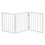 HOME DISTRICT Dog Gate Freestanding Pet Gate 4-Panel & 3 Panel Pet Gate for Dogs Folding Dog Gate Quadfold & Trifold Pet Gate for Small Dogs Decorative Pet Gate for Dogs Indoor White Slat 54 x 24