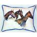 Betsy Drake HJ419 Three Horses Large Indoor & Outdoor Pillow 16 x 20