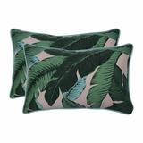 Pillow Perfect 620343 Outdoor & Indoor Swaying Palms Capri Rectangular Throw Pillow Blue - Set of 2