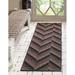 Unique Loom Chevron Indoor/Outdoor Modern Rug Brown/Black 2 2 x 6 Runner Geometric Modern Perfect For Patio Deck Garage Entryway