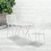 Emma + Oliver Commercial Grade 30 Round White Folding Patio Table Set-2 Square Back Chairs