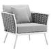 Modern Contemporary Urban Design Outdoor Patio Balcony Garden Furniture Lounge Chair Armchair Aluminum Metal Steel White