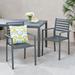 GDF Studio Cherie Outdoor Modern Aluminum Dining Chair (Set of 2) Gun Metal Gray