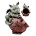 Ebros Playful Climbing Dragon Baby Planter Pot Mythical Fantasy Home Patio Garden Decor Resin Statue 12.5 H