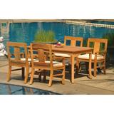 Grade-A Teak Dining Set: 4 Seater 5 Pc: 60 Rectangle Table And 4 Osborne Arm Chairs Outdoor Patio WholesaleTeak #WMDSWVm