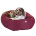 Majestic Pet Poly/Cotton & Sherpa Bagel Dog Bed Machine Washable Burgundy Extra Large 52 x 35 x 11