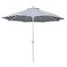 California Umbrella Pacific Trail Series 9 Ft Octagonal Aluminum Push Button Tilt Patio Umbrella W/ Crank Lift - Matted White Frame / Olefin Navy White Cabana Stripe Canopy