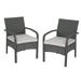 GDF Studio Kilburn Outdoor Wicker Club Chairs with Cushion Set of 2 Gray and Light Gray